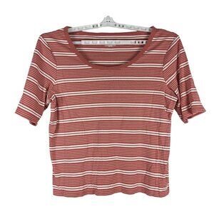 Time and Tru Womens Plus Size Striped T-shirt Size XXXL Pink